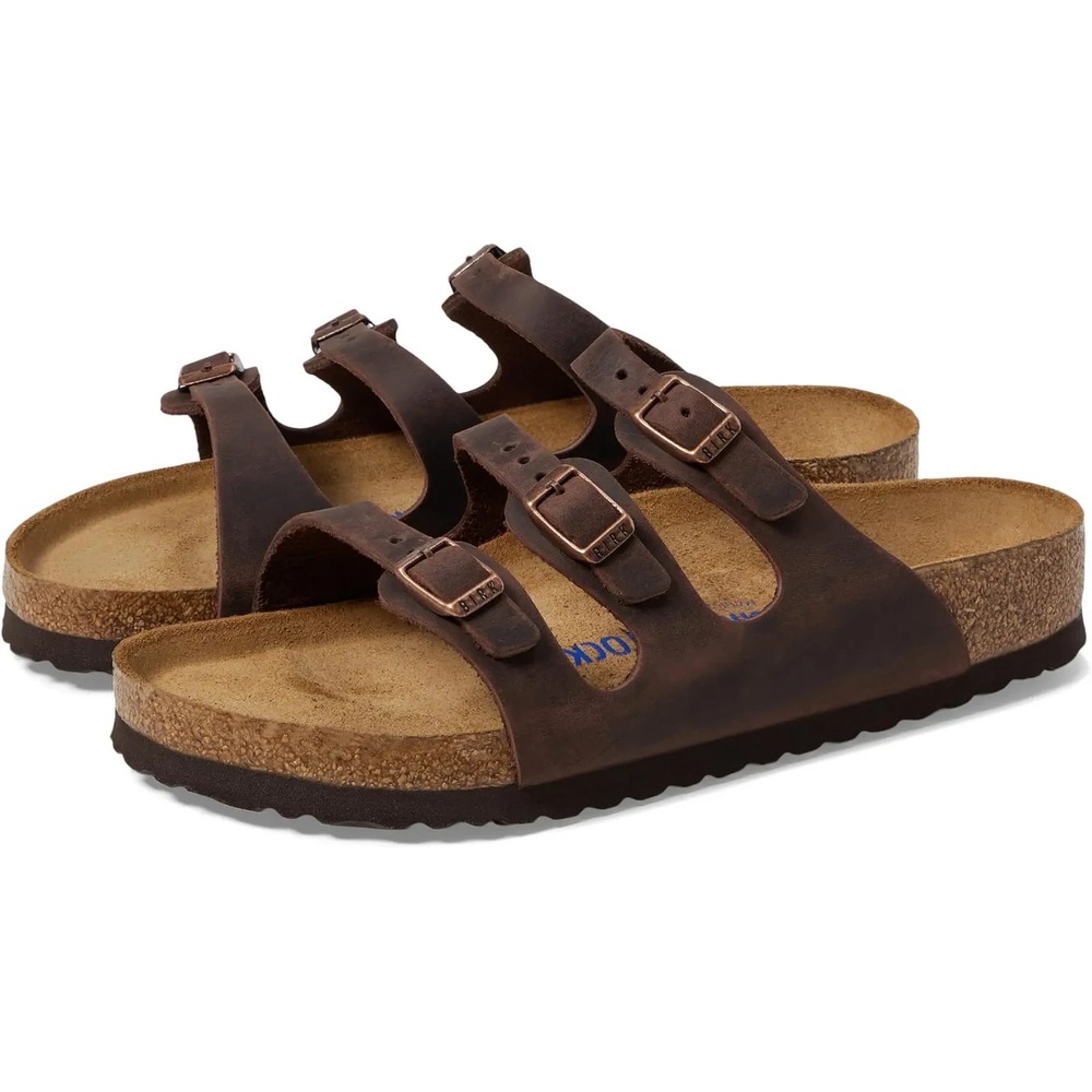 Womens EU 36 US 5 Birkenstock Florida Soft Foot Bed Oiled Leather Habana Sandals